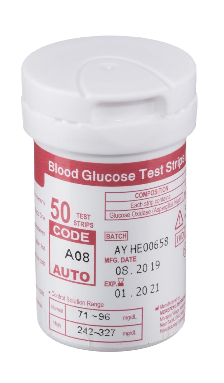 Dr. Morepen BG-03 Blood Glucose Test Strips 50 Count Accurate Diabetes Monitoring